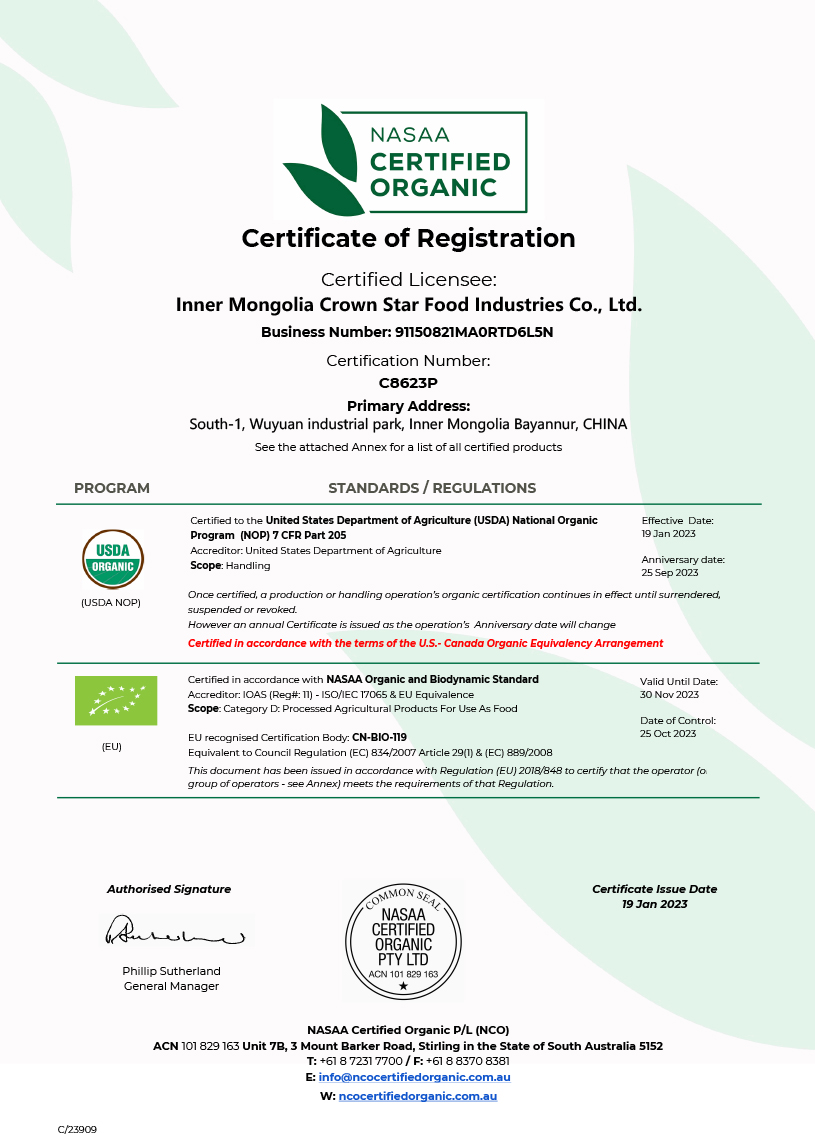 ORGANIC CERTIFICATE C8623P Inner Mongolia NCO_General Certificate_ProdDec2023